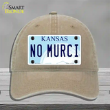 No Murci Kansas Novelty License Plate Hat Unconstructed Cotton / Khaki