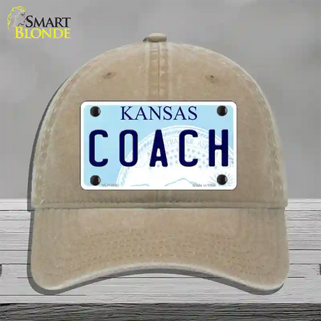 Coach Kansas Novelty License Plate Hat Unconstructed Cotton / Khaki