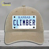 Climber Kansas Novelty License Plate Hat Unconstructed Cotton / Khaki