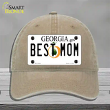 Best Mom Georgia Novelty License Plate Hat Unconstructed Cotton / Khaki