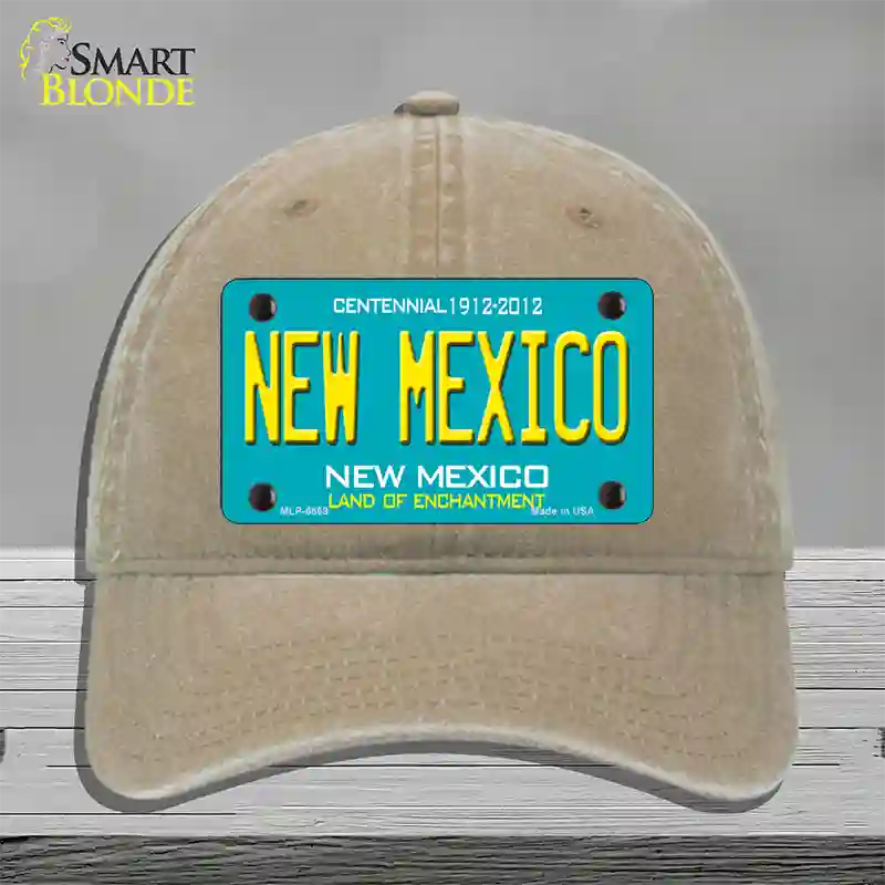 New Mexico Novelty License Plate Hat Unconstructed Cotton / Khaki