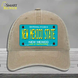 New Mexico State Teal Novelty License Plate Hat Unconstructed Cotton / Khaki