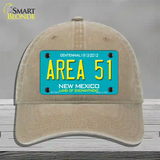 Area 51 New Mexico Novelty License Plate Hat Unconstructed Cotton / Khaki