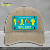 N Joy NM New Mexico Novelty License Plate Hat Unconstructed Cotton / Khaki