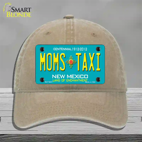 Moms Taxi New Mexico Novelty License Plate Hat Unconstructed Cotton / Khaki