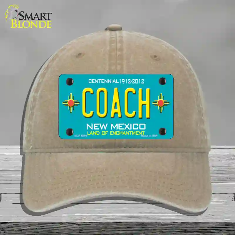 Coach New Mexico Novelty License Plate Hat Unconstructed Cotton / Khaki