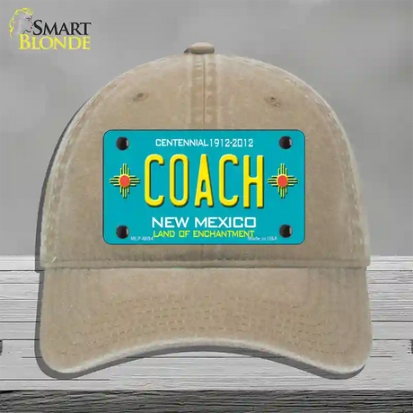 Coach New Mexico Novelty License Plate Hat Unconstructed Cotton / Khaki