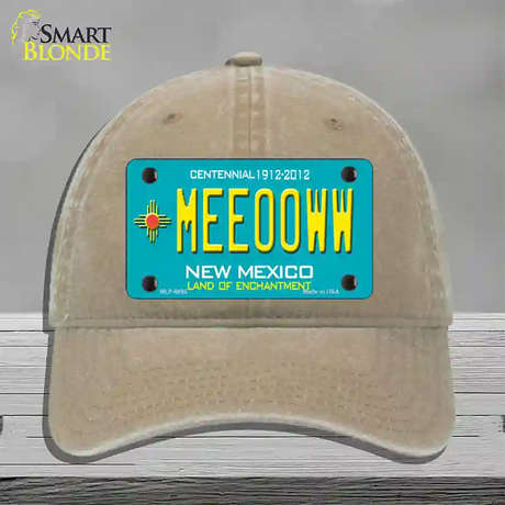 Meeooww New Mexico Novelty License Plate Hat Unconstructed Cotton / Khaki