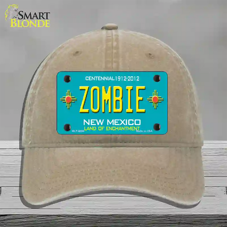 Zombie New Mexico Novelty License Plate Hat Unconstructed Cotton / Khaki