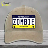 Zombie Pennsylvania State Novelty License Plate Hat Unconstructed Cotton / Khaki