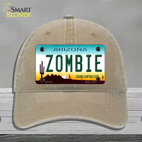 Zombie Arizona Novelty License Plate Hat Unconstructed Cotton / Khaki