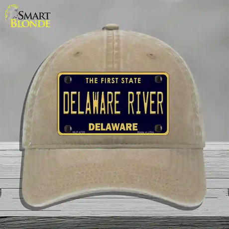 Delaware River Delaware Novelty License Plate Hat Unconstructed Cotton / Khaki