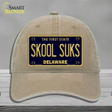 Skool Suks Delaware Novelty License Plate Hat Unconstructed Cotton / Khaki