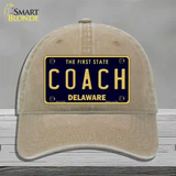 Coach Delaware Novelty License Plate Hat Unconstructed Cotton / Khaki