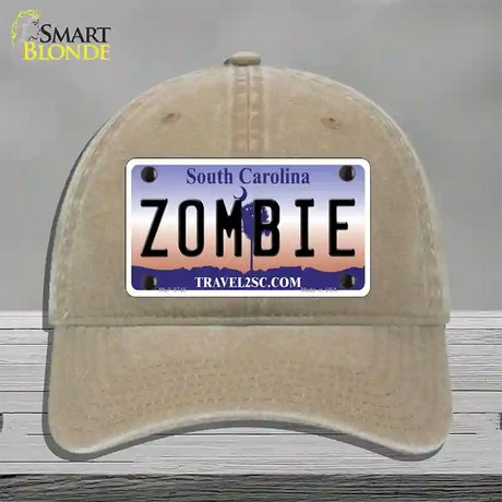 Zombie South Carolina Novelty License Plate Hat Unconstructed Cotton / Khaki