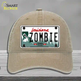 Zombie Louisiana Novelty License Plate Hat Unconstructed Cotton / Khaki