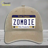 Zombie West Virginia Novelty License Plate Hat Unconstructed Cotton / Khaki