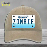 Zombie Kentucky Novelty License Plate Hat Unconstructed Cotton / Khaki