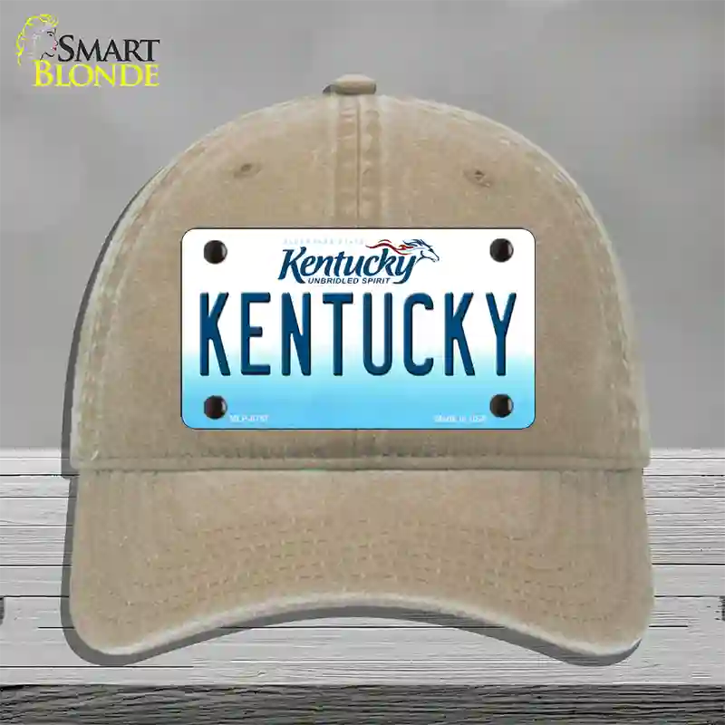 Kentucky Novelty License Plate Hat Unconstructed Cotton / Khaki