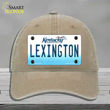 Lexington Kentucky Novelty License Plate Hat Unconstructed Cotton / Khaki