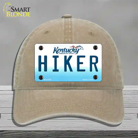 Hiker Kentucky Novelty License Plate Hat Unconstructed Cotton / Khaki