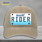 Rider Kentucky Novelty License Plate Hat Unconstructed Cotton / Khaki