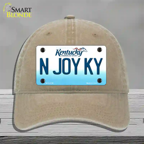 N Joy Kentucky Novelty License Plate Hat Unconstructed Cotton / Khaki