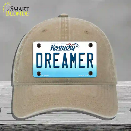 Dreamer Kentucky Novelty License Plate Hat Unconstructed Cotton / Khaki