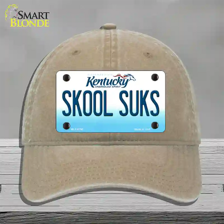 Skool Suks Kentucky Novelty License Plate Hat Unconstructed Cotton / Khaki