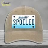 Spoiled Kentucky Novelty License Plate Hat Unconstructed Cotton / Khaki