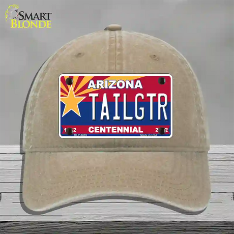 Arizona Centennial Tailgtr Novelty License Plate Hat Unconstructed Cotton / Khaki