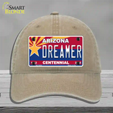 Arizona Centennial Dreamer Novelty License Plate Hat Unconstructed Cotton / Khaki