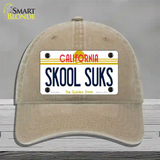 Skool Suks California Novelty License Plate Hat Unconstructed Cotton / Khaki