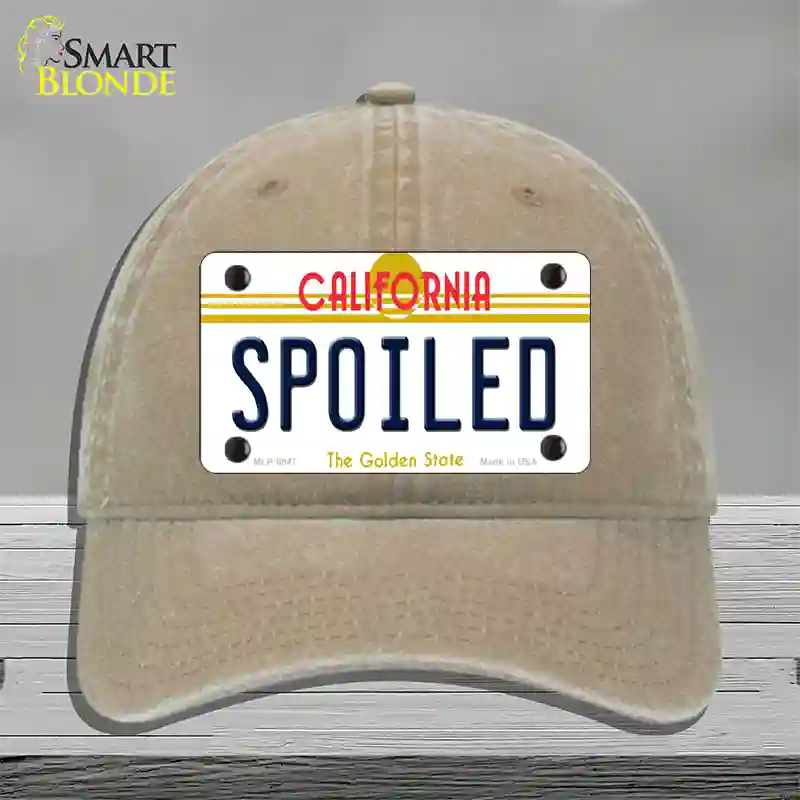 Spoiled California Novelty License Plate Hat Unconstructed Cotton / Khaki