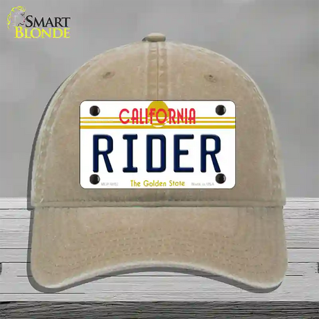 Rider California Novelty License Plate Hat Unconstructed Cotton / Khaki