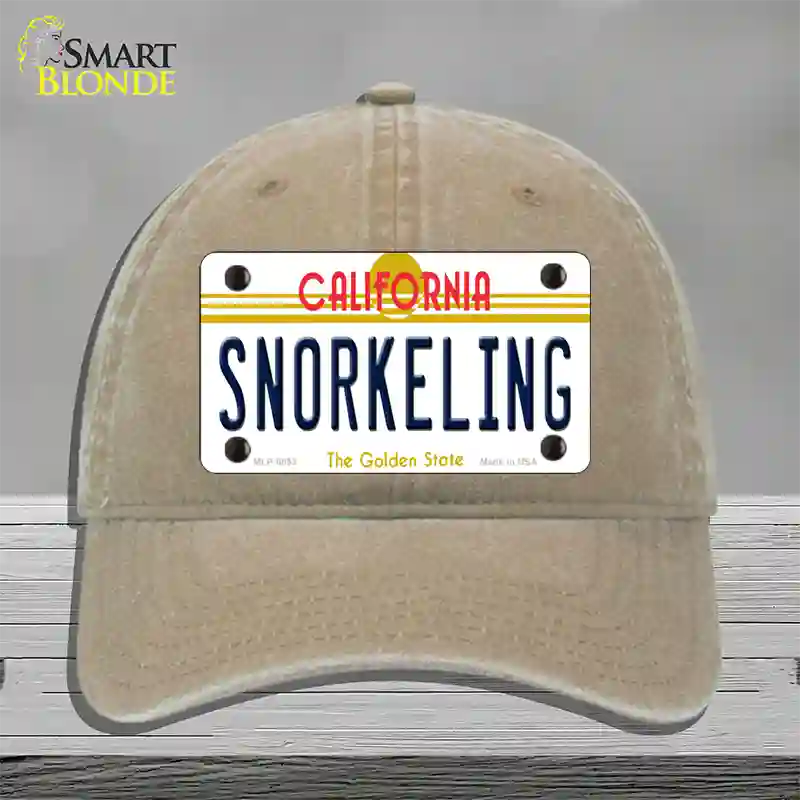 Snorkeling California Novelty License Plate Hat Unconstructed Cotton / Khaki