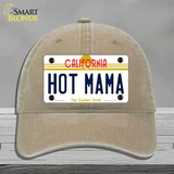 Hot Mama California Novelty License Plate Hat Unconstructed Cotton / Khaki