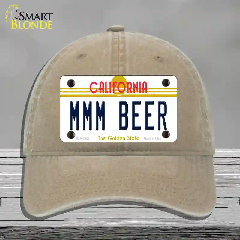 MMM Beer California Novelty License Plate Hat Unconstructed Cotton / Khaki