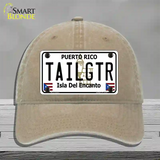 Tailgtr Puerto Rico Novelty License Plate Hat Unconstructed Cotton / Khaki