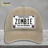 Zombie Puerto Rico Novelty License Plate Hat Unconstructed Cotton / Khaki