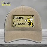 Office Of Queen Bee Novelty License Plate Hat Unconstructed Cotton / Khaki