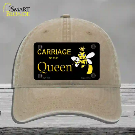 Carriage Of Queen Bee Novelty License Plate Hat Unconstructed Cotton / Khaki