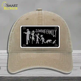 Zombie Family Black Novelty License Plate Hat Unconstructed Cotton / Khaki