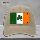 Shamrock Irish Flag Novelty License Plate Hat Unconstructed Cotton / Khaki