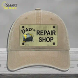 Dads Repair Shop Novelty License Plate Hat Unconstructed Cotton / Khaki