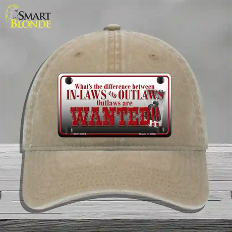 In-laws And Outlaws Novelty License Plate Hat Unconstructed Cotton / Khaki