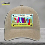 Laundry Self Service Novelty License Plate Hat Unconstructed Cotton / Khaki