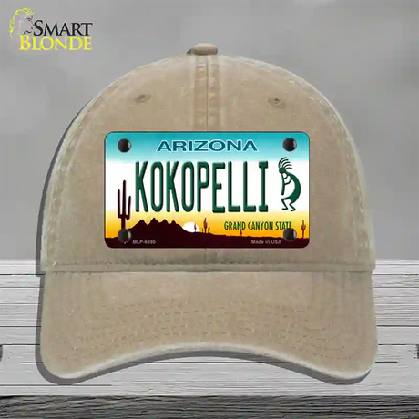 Arizona Kokopelli Novelty License Plate Hat Unconstructed Cotton / Khaki