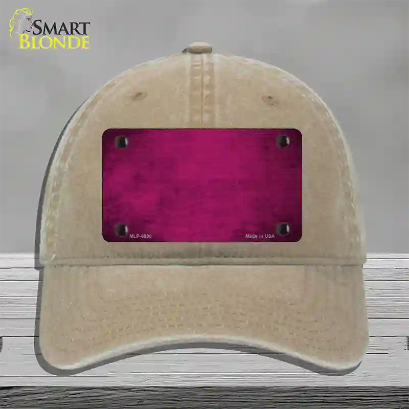 Pink Oil Rubbed Solid Novelty License Plate Hat Unconstructed Cotton / Khaki