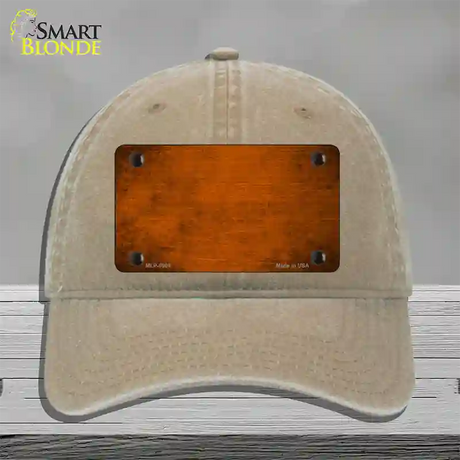 Orange Oil Rubbed Solid Novelty License Plate Hat Unconstructed Cotton / Khaki